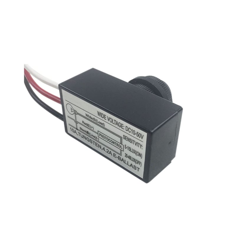Proshopping DC 12V 24V 36V 48V Outdoor Sensor Photoelectric Switch, 5A Dusk to Dawn Photocell Switch, Mini Auto Photoswitch, Hard-Wired Post Eye Light Control Switch - for Outdoor Light(DC8-50V) - Image 4